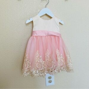 Elegant Pink and Cream Kids Dress